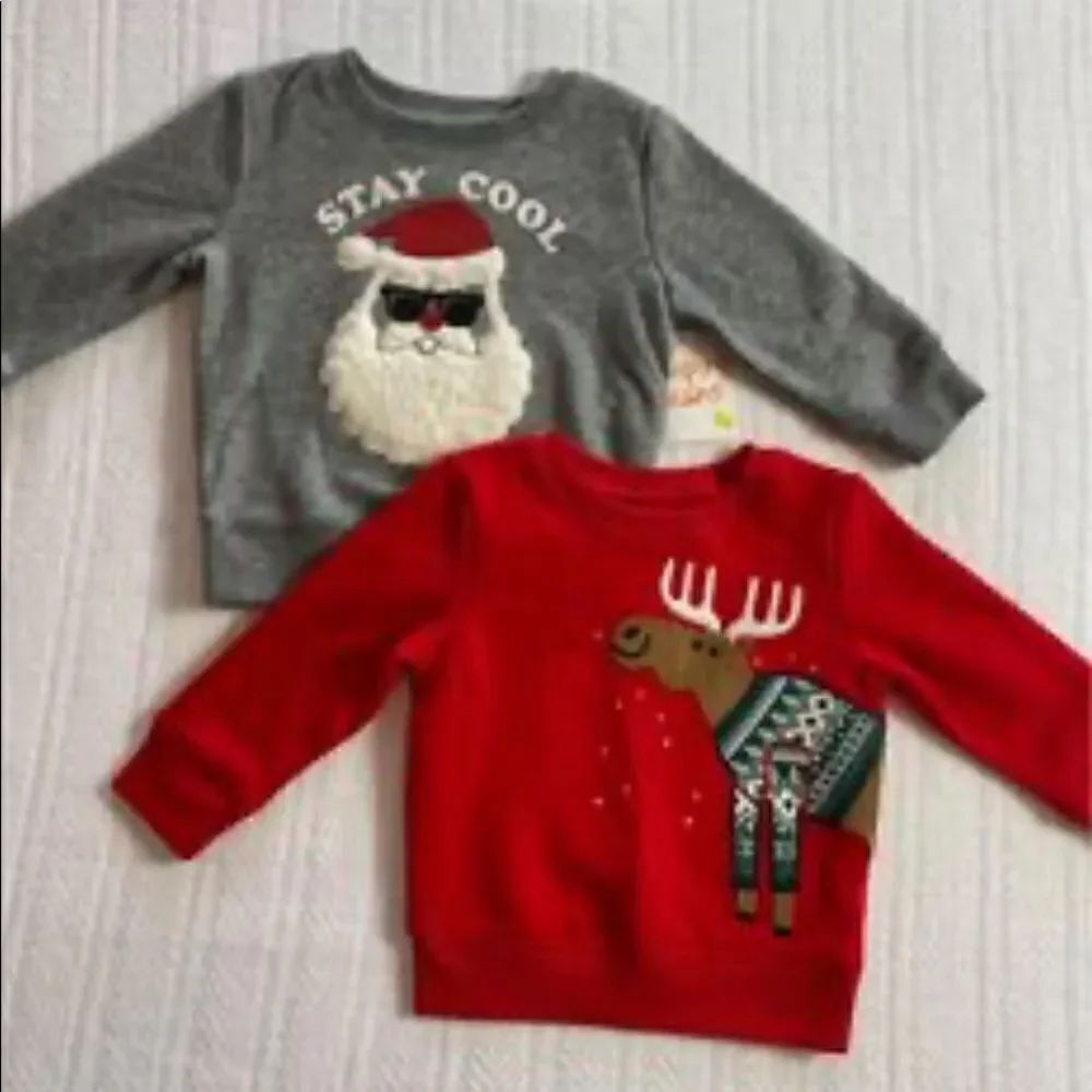 JUMPING BEANS BABY BOY 12Months Soft Fleece Tops. Price is for both